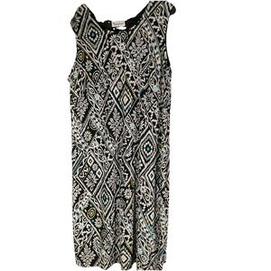 Vintage TanJay Lined Knee Length Slip On Sleeveless Dress F93